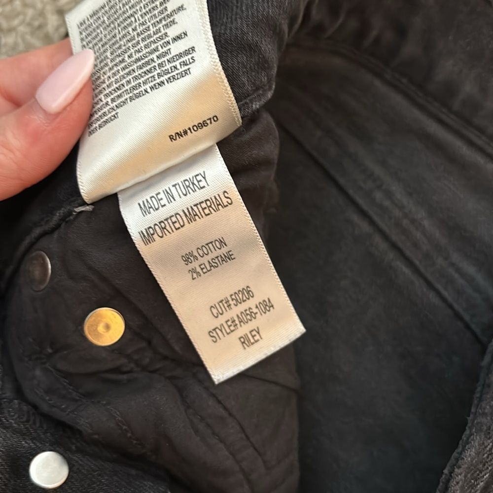 Agolde Riley High Rise Jeans Black 25 - Picture 5 of 5